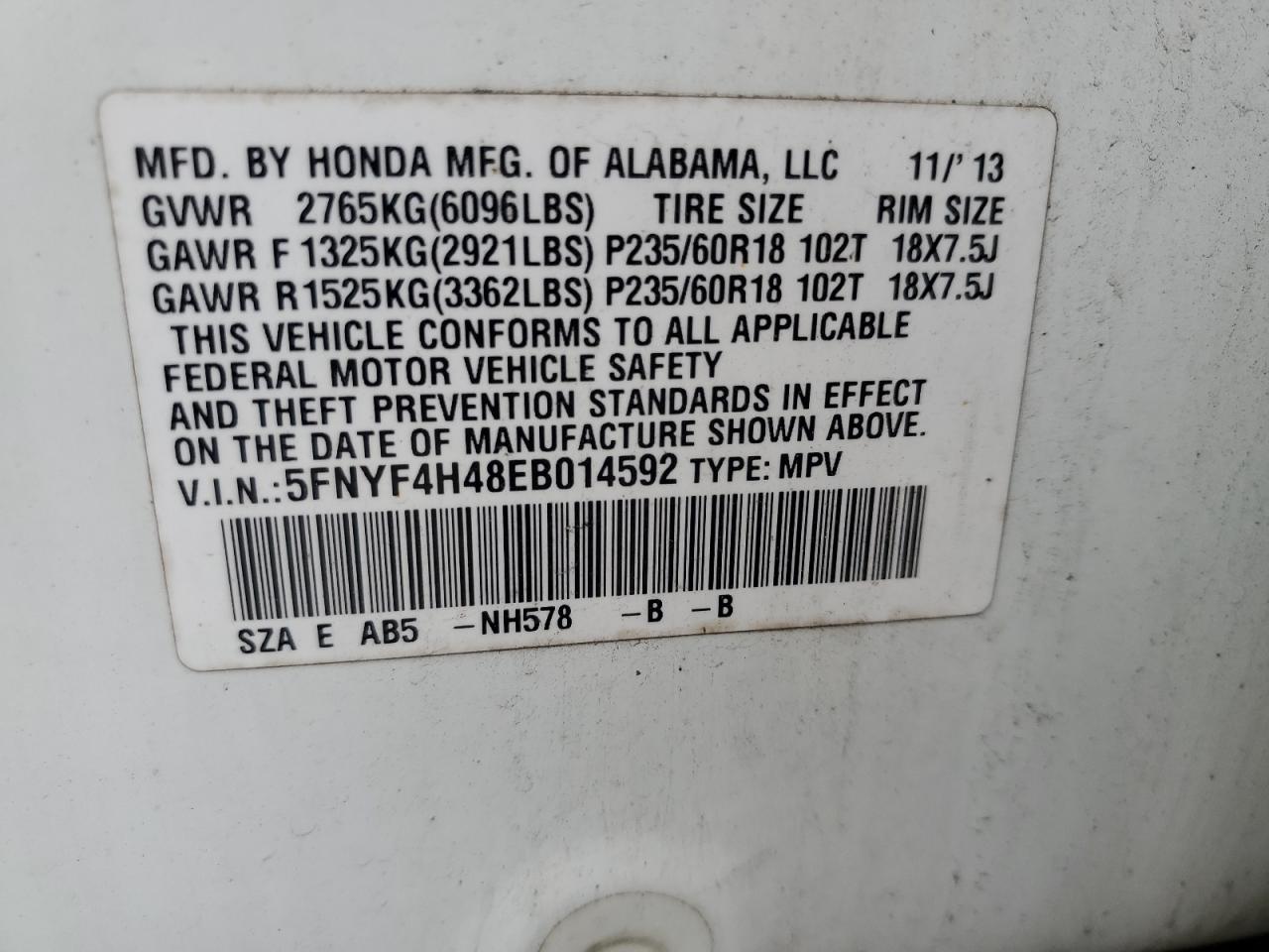 2014 HONDA PILOT