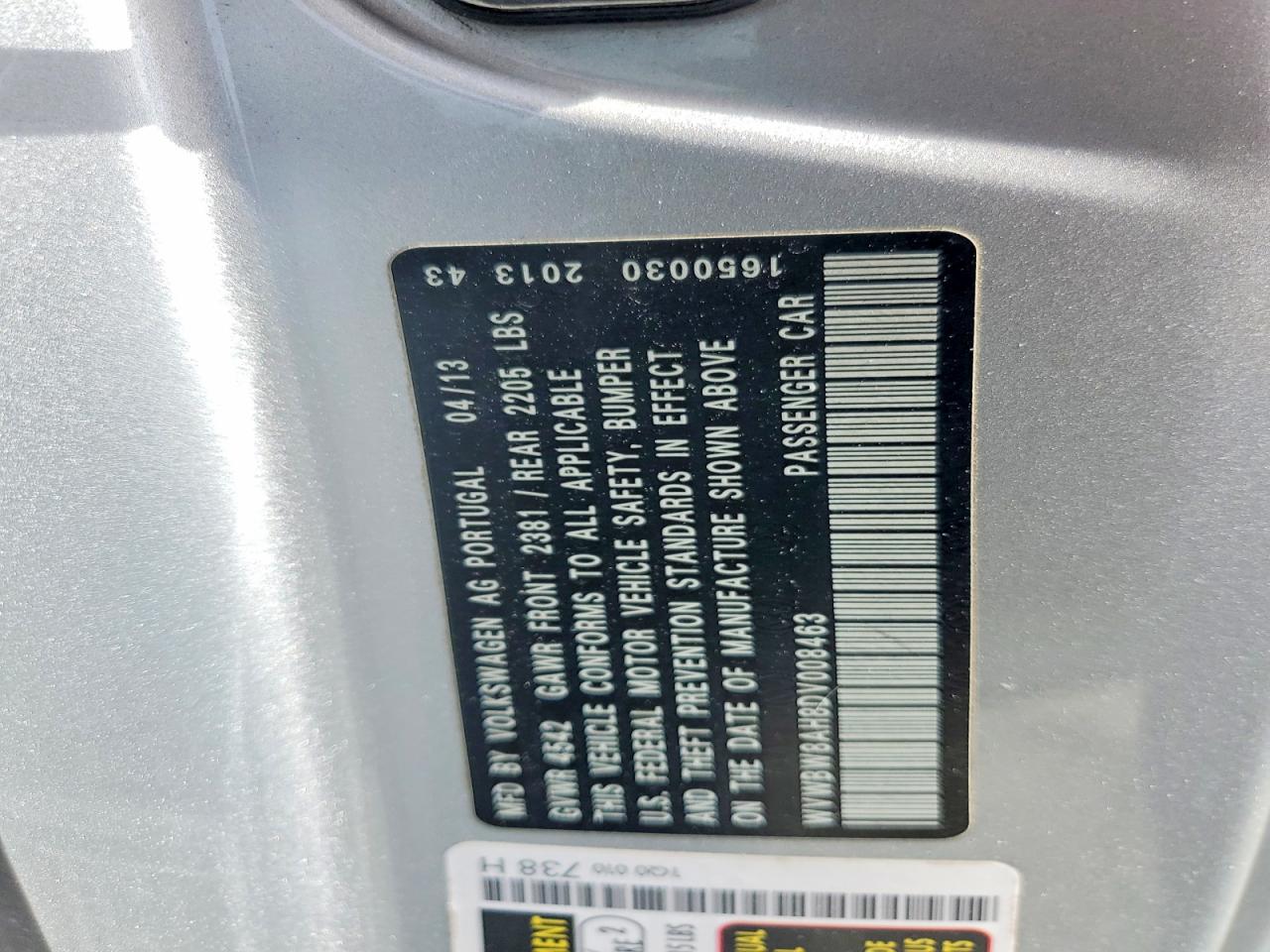 2013 VOLKSWAGEN EOS