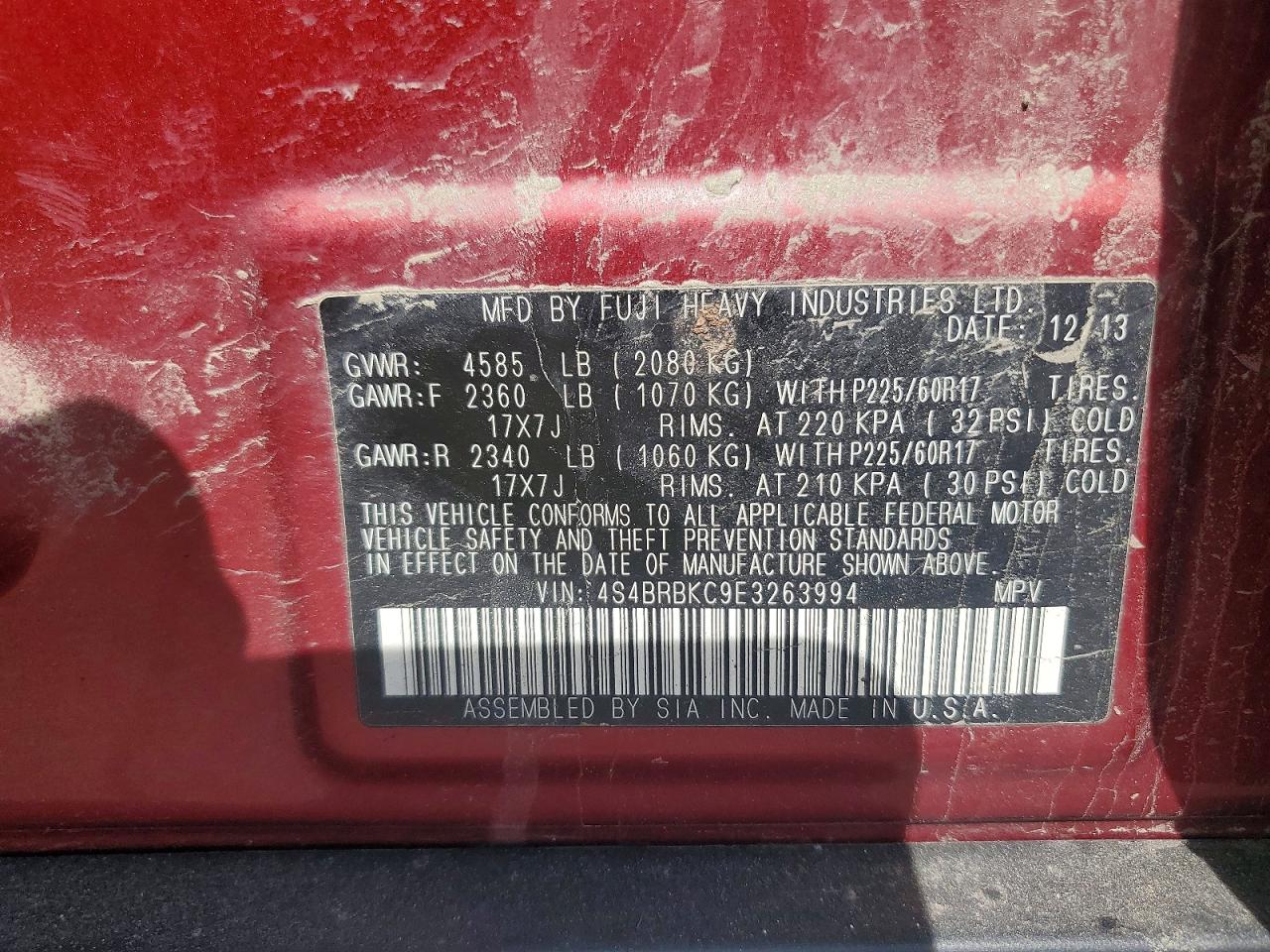 2014 SUBARU OUTBACK