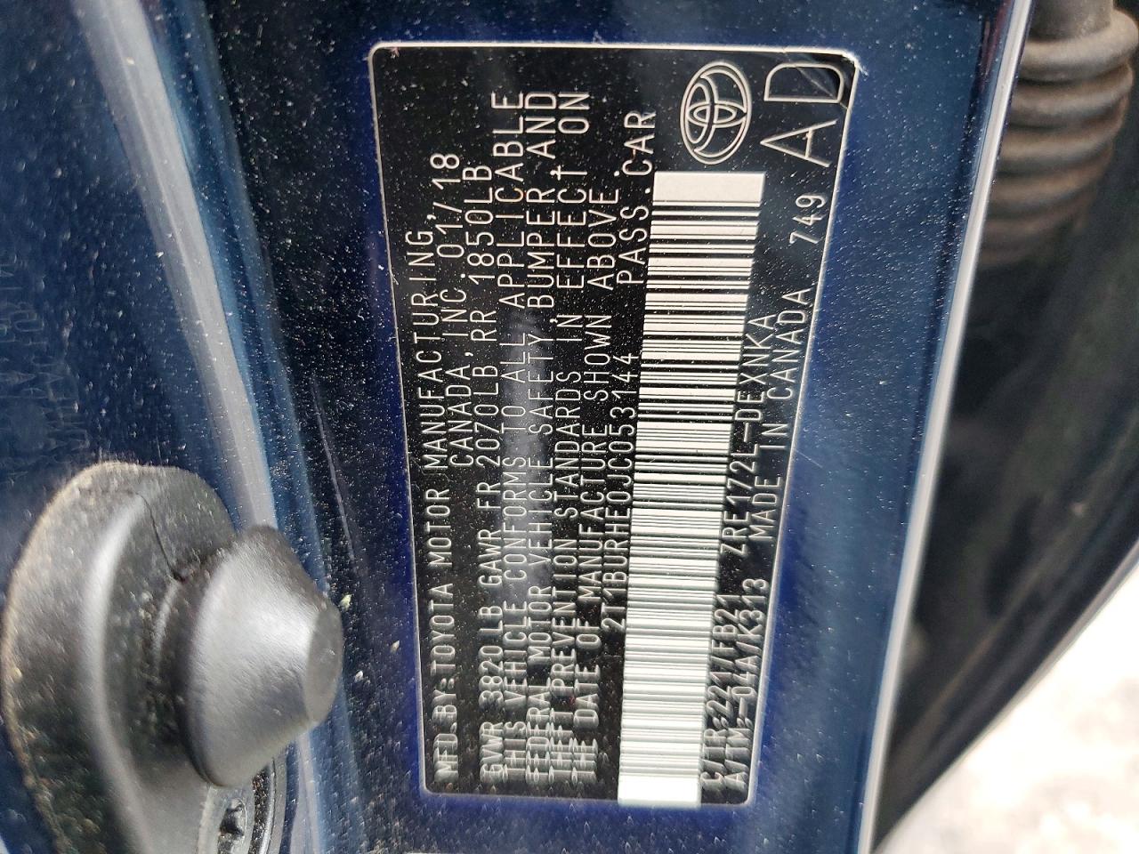 2018 TOYOTA COROLLA