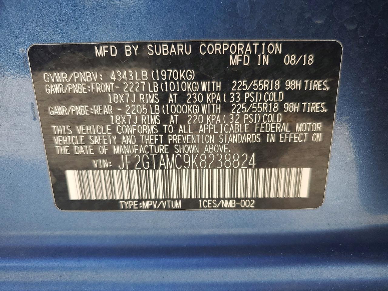 2019 SUBARU CROSSTREK