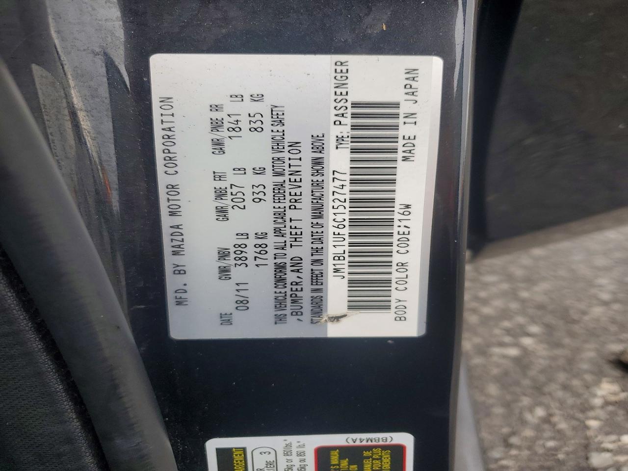 2012 MAZDA 3 4D 2WD