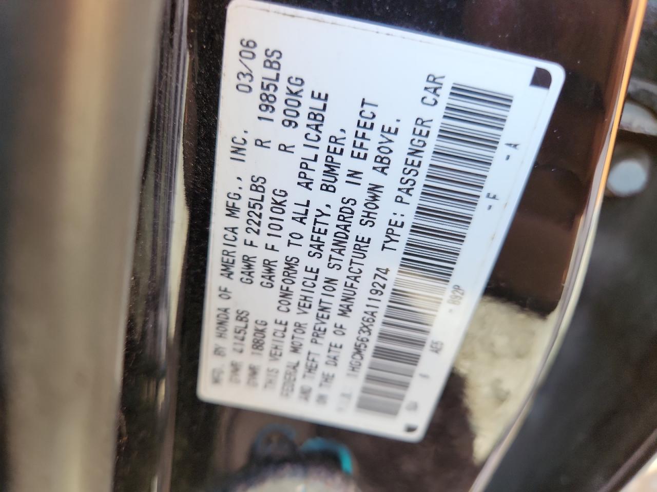 2006 HONDA ACCORD