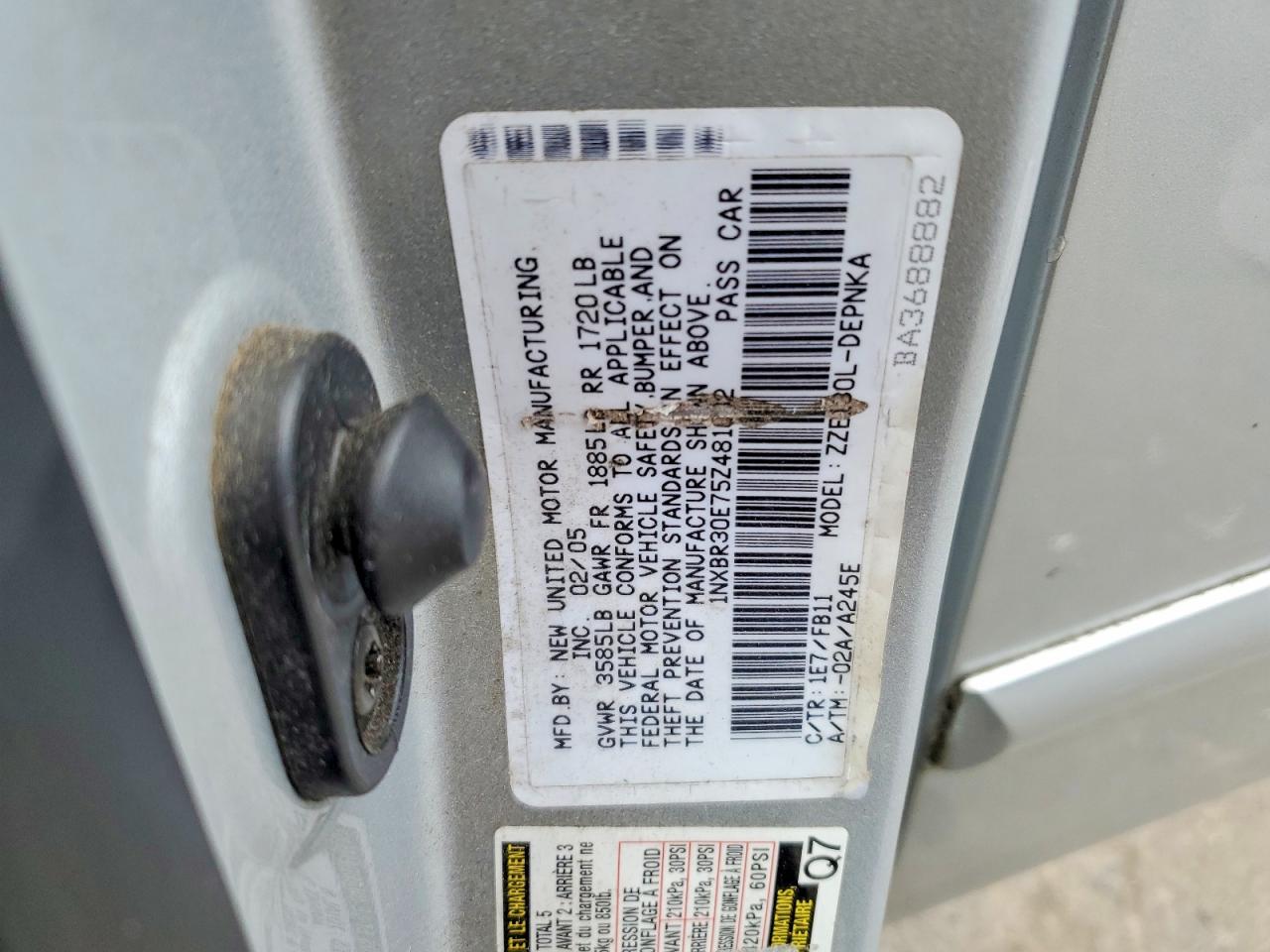 2005 TOYOTA COROLLA