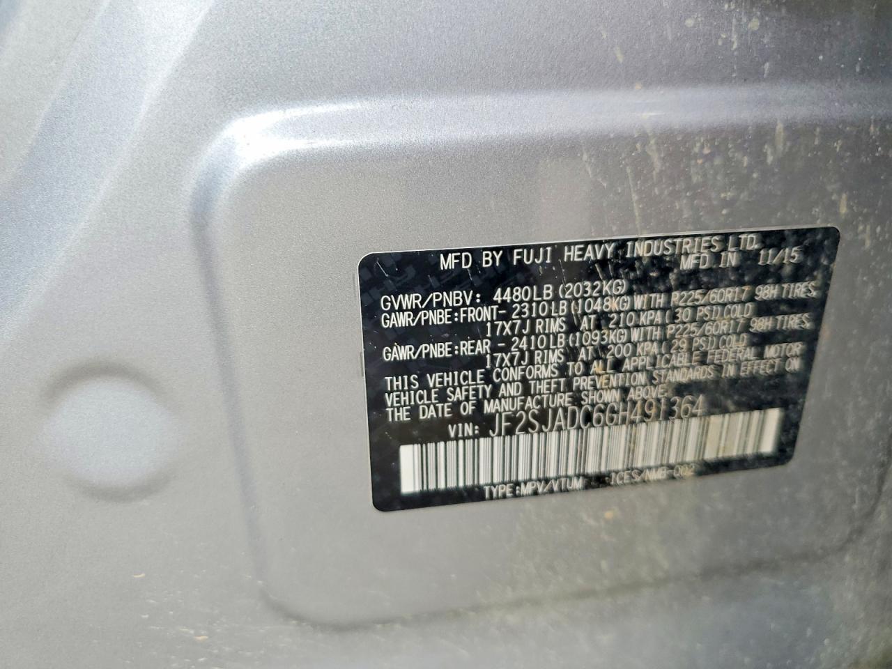 2016 SUBARU FORESTER