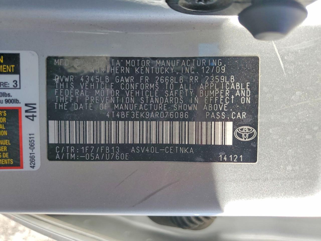 2010 TOYOTA CAMRY