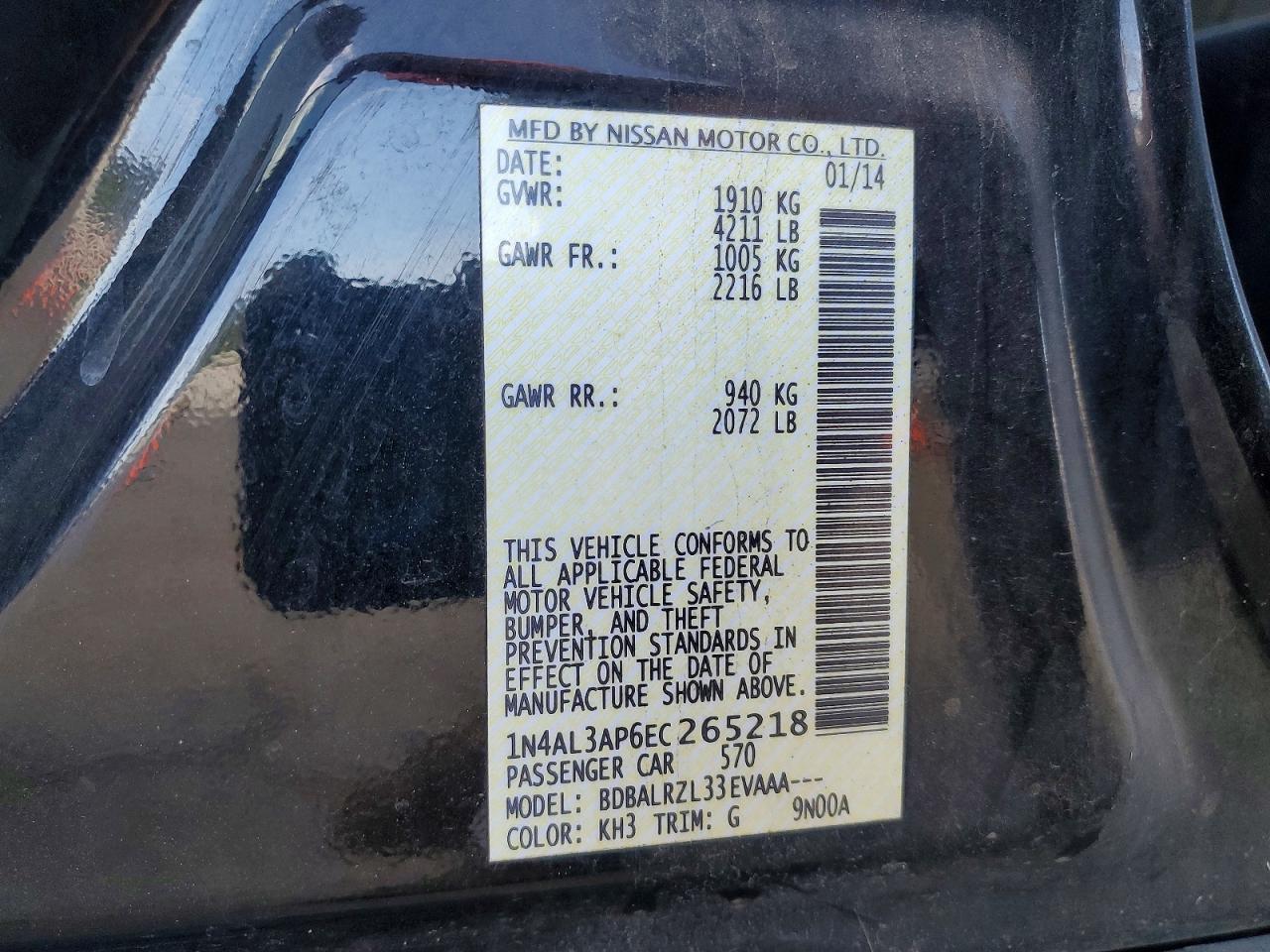 2014 NISSAN ALTIMA