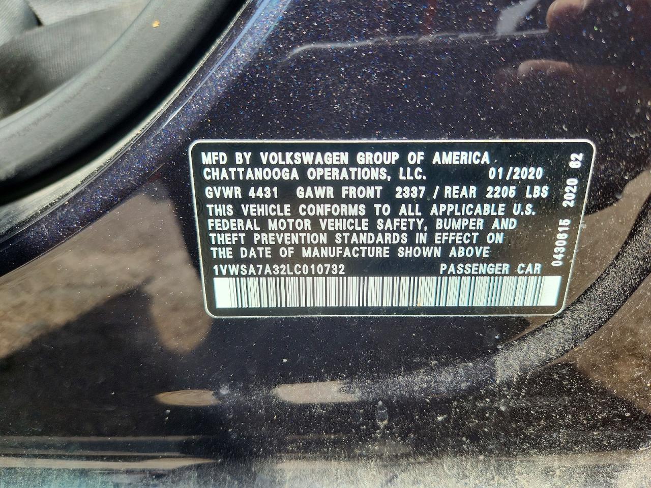 2020 VOLKSWAGEN PASSAT