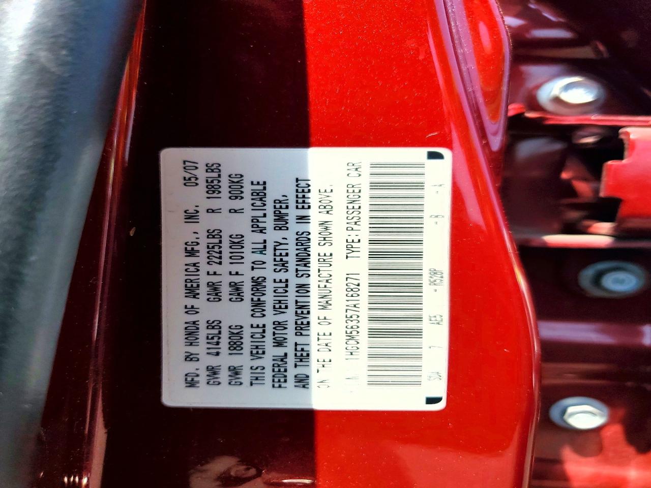 2007 HONDA ACCORD