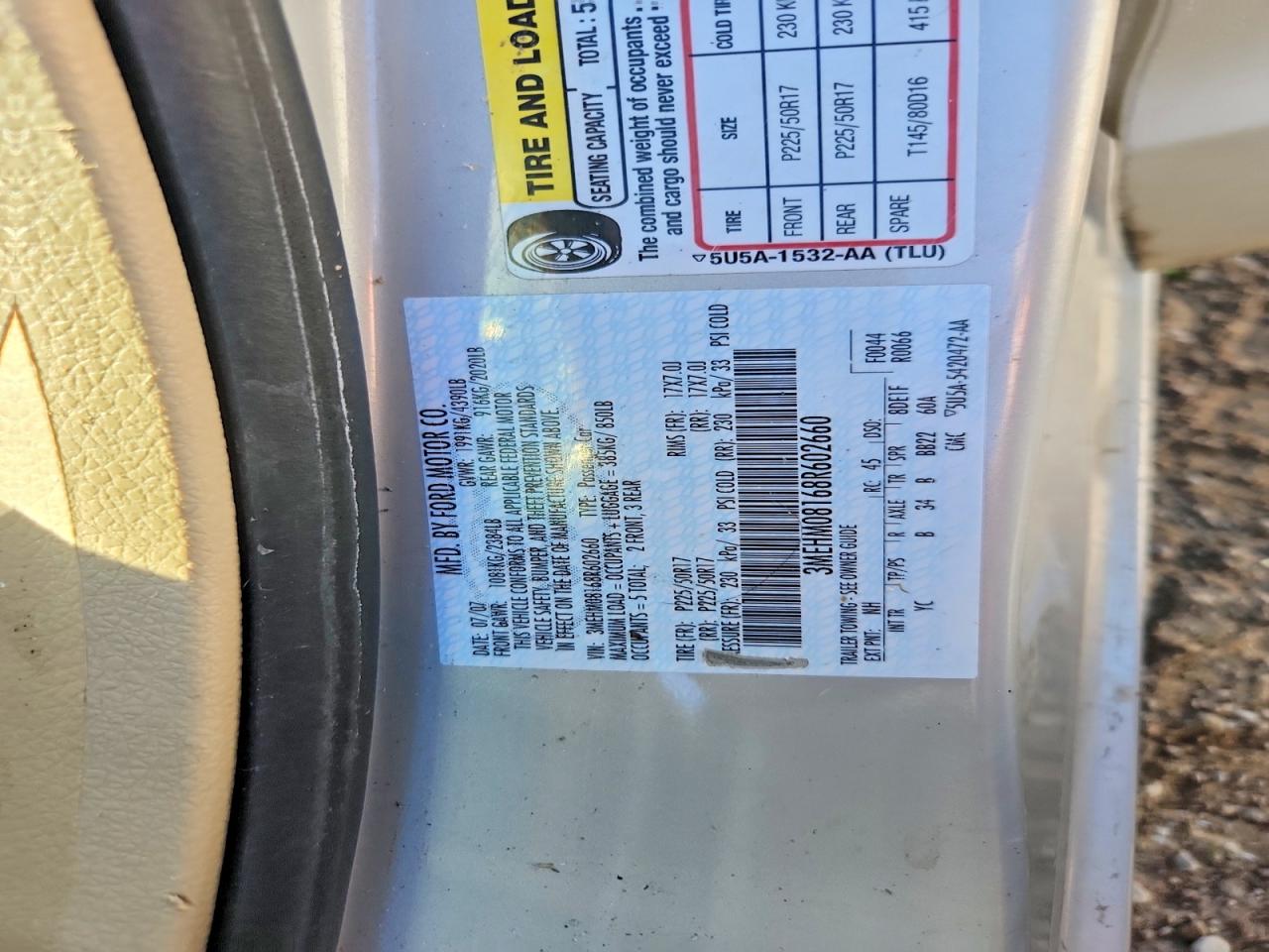 2008 MERCURY MILAN