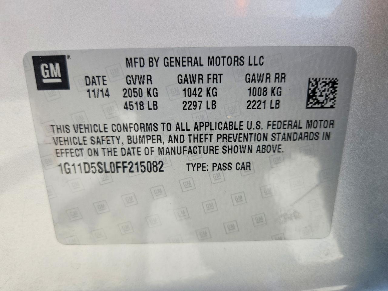 2015 CHEVROLET MALIBU