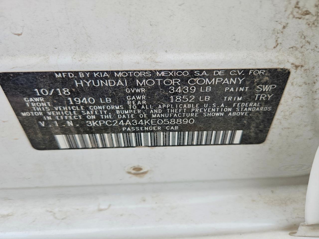 2019 HYUNDAI ACCENT