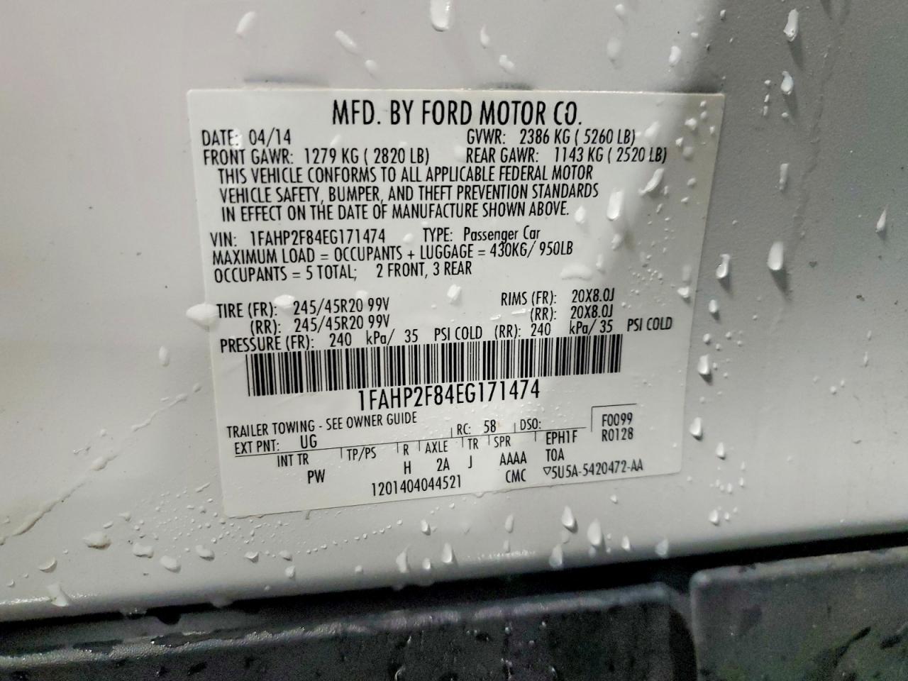 2014 FORD TAURUS