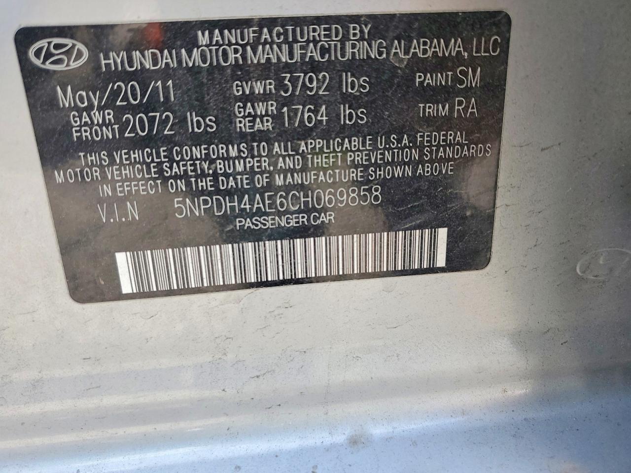 2012 HYUNDAI ELANTRA