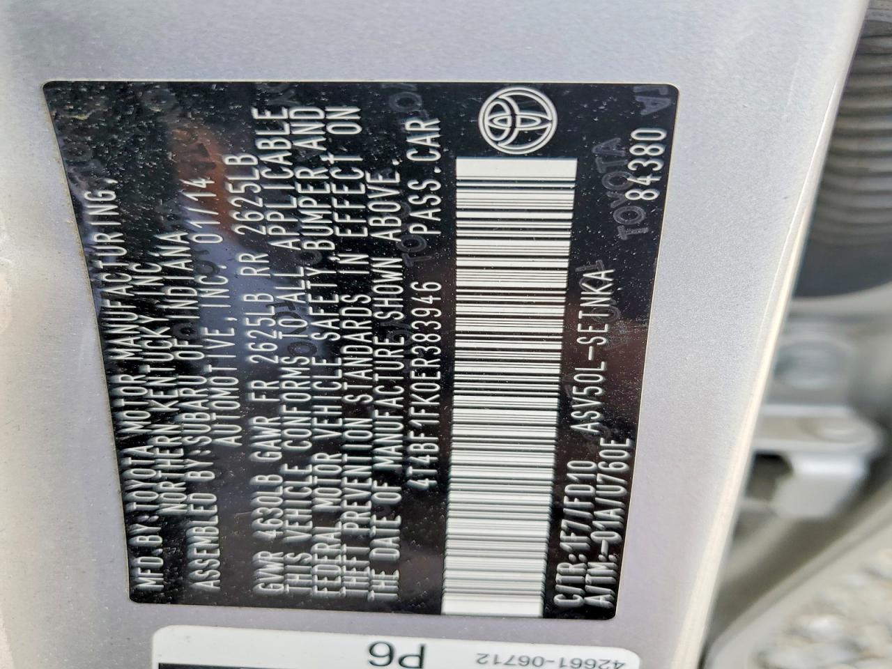 2014 TOYOTA CAMRY
