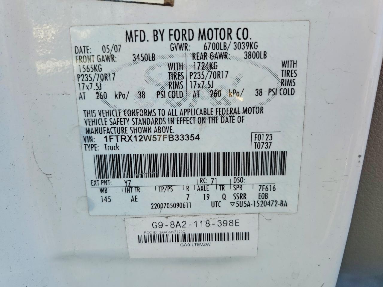 2007 FORD F150