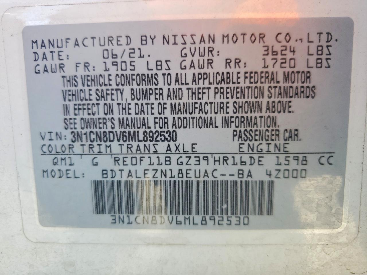 2021 NISSAN VERSA