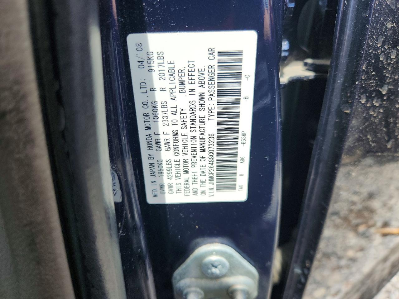 2008 HONDA ACCORD
