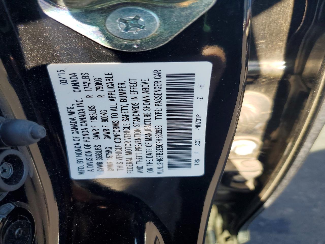 2015 HONDA CIVIC