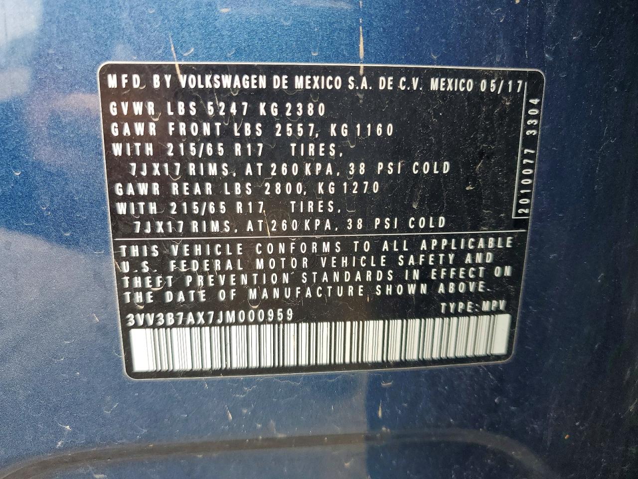 2018 VOLKSWAGEN TIGUAN