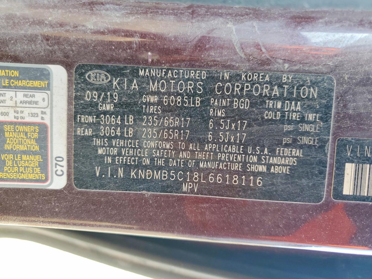 2020 KIA SEDONA