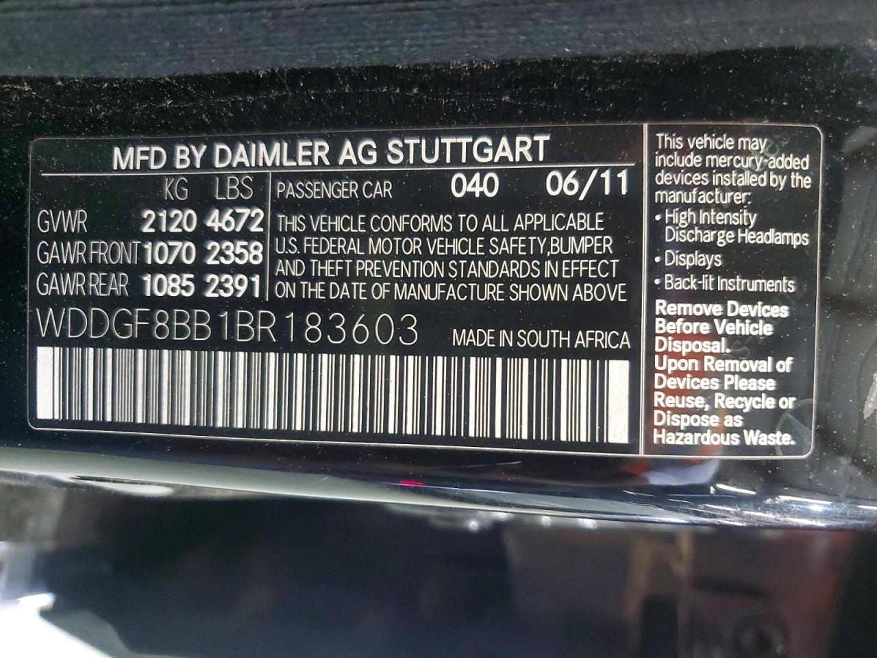 2011 MERCEDES-BENZ C-CLASS