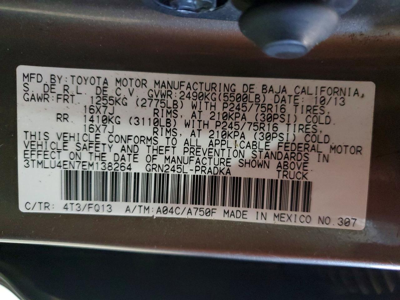 2014 TOYOTA TACOMA