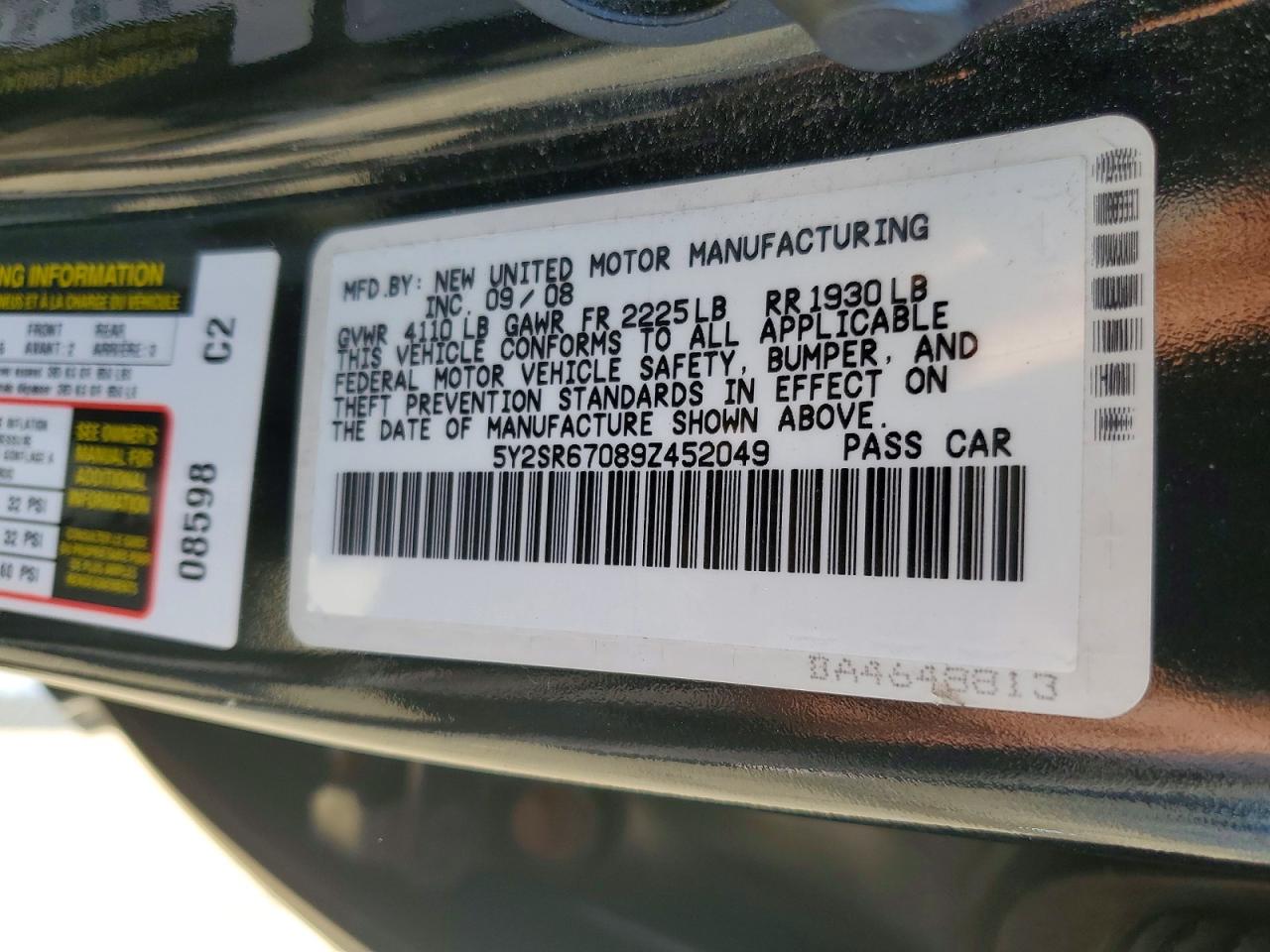 2009 PONTIAC VIBE
