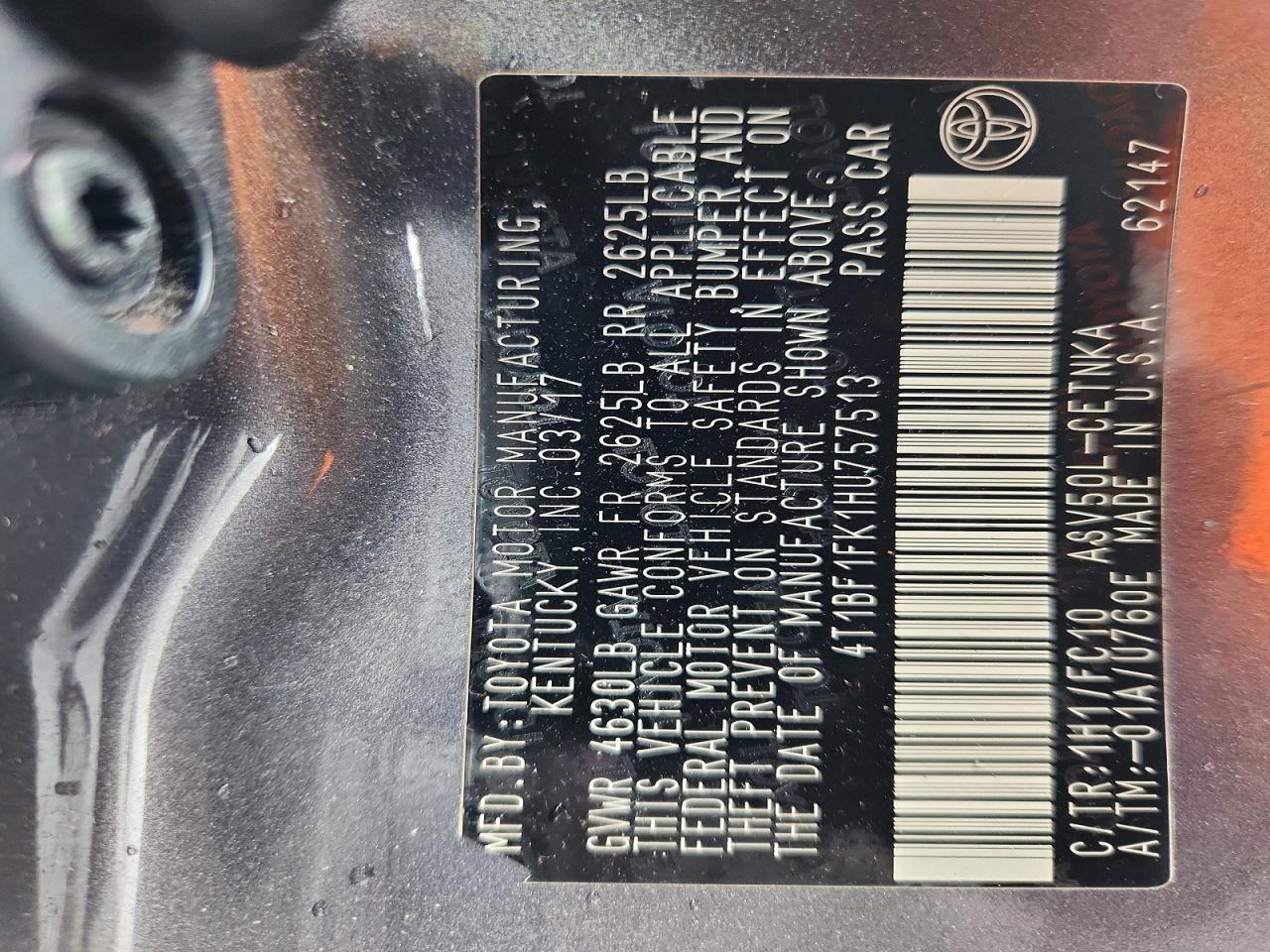 2017 TOYOTA CAMRY