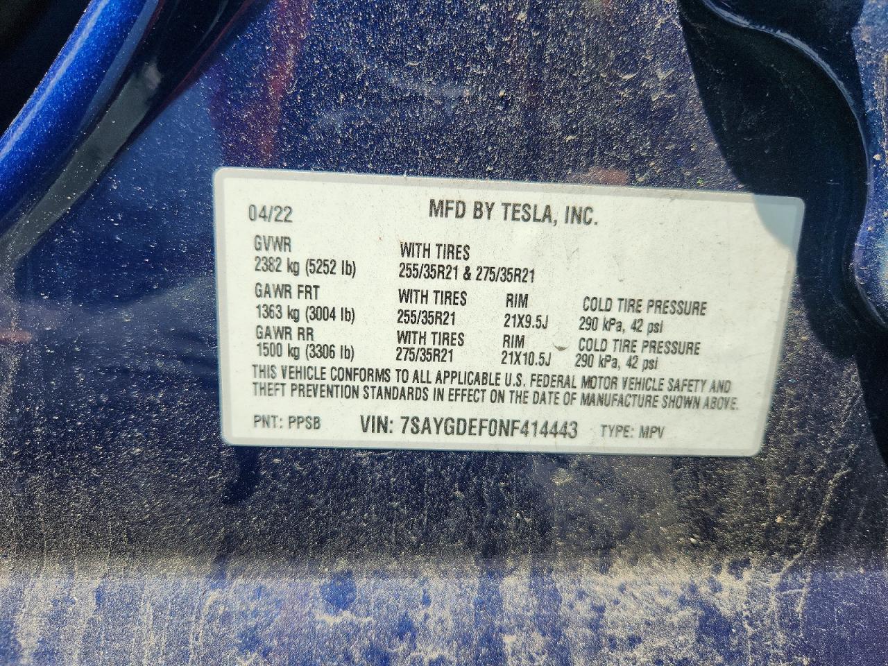 2022 TESLA MODEL Y