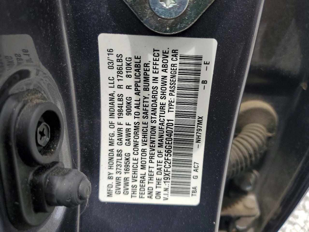 2016 HONDA CIVIC