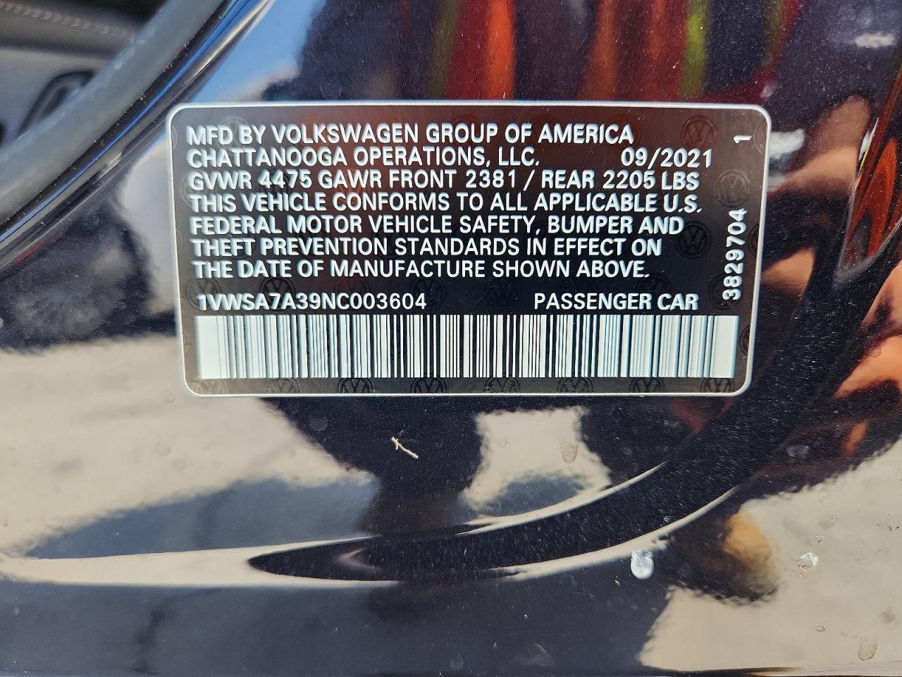 2022 VOLKSWAGEN PASSAT