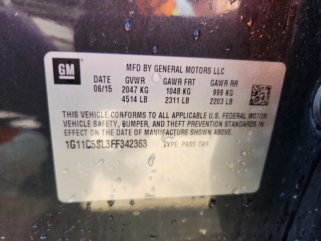 2015 CHEVROLET MALIBU