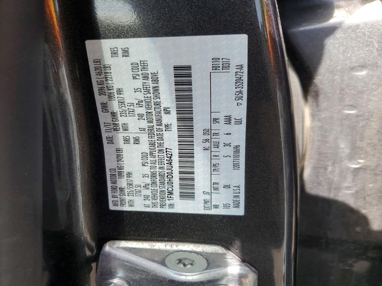 2018 FORD ESCAPE