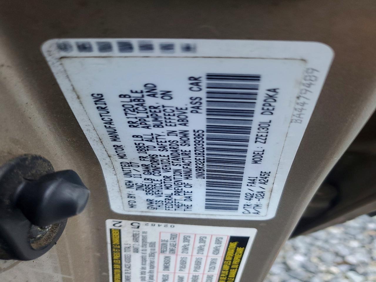 2008 TOYOTA COROLLA CE