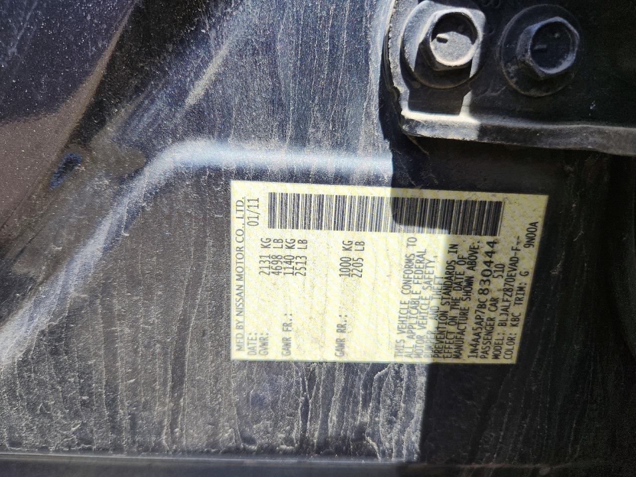 2011 NISSAN MAXIMA