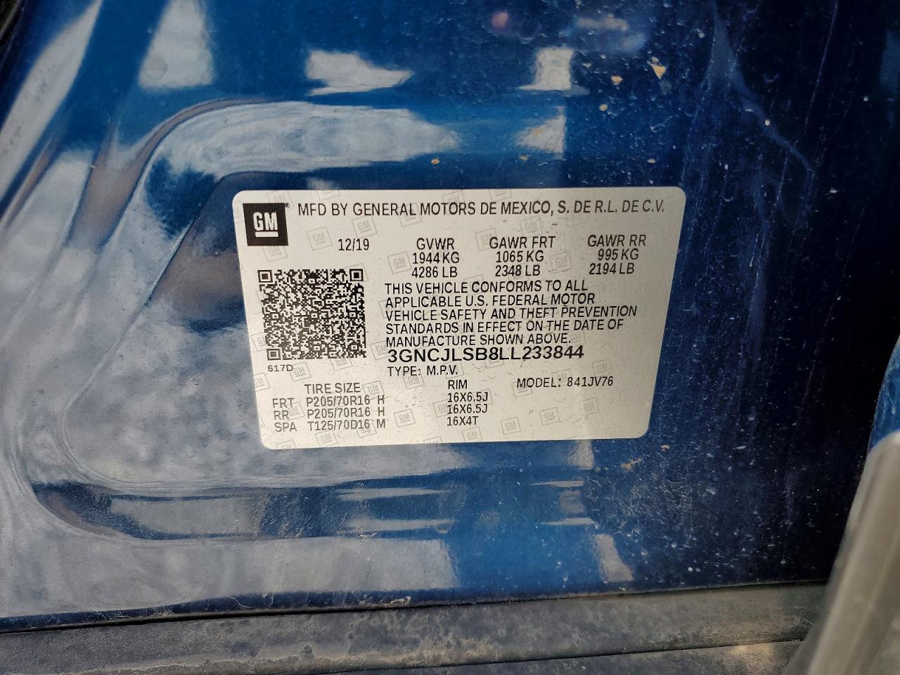 2020 CHEVROLET TRAX