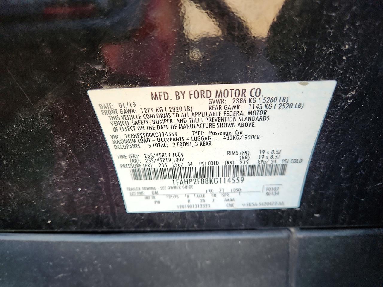 2019 FORD TAURUS