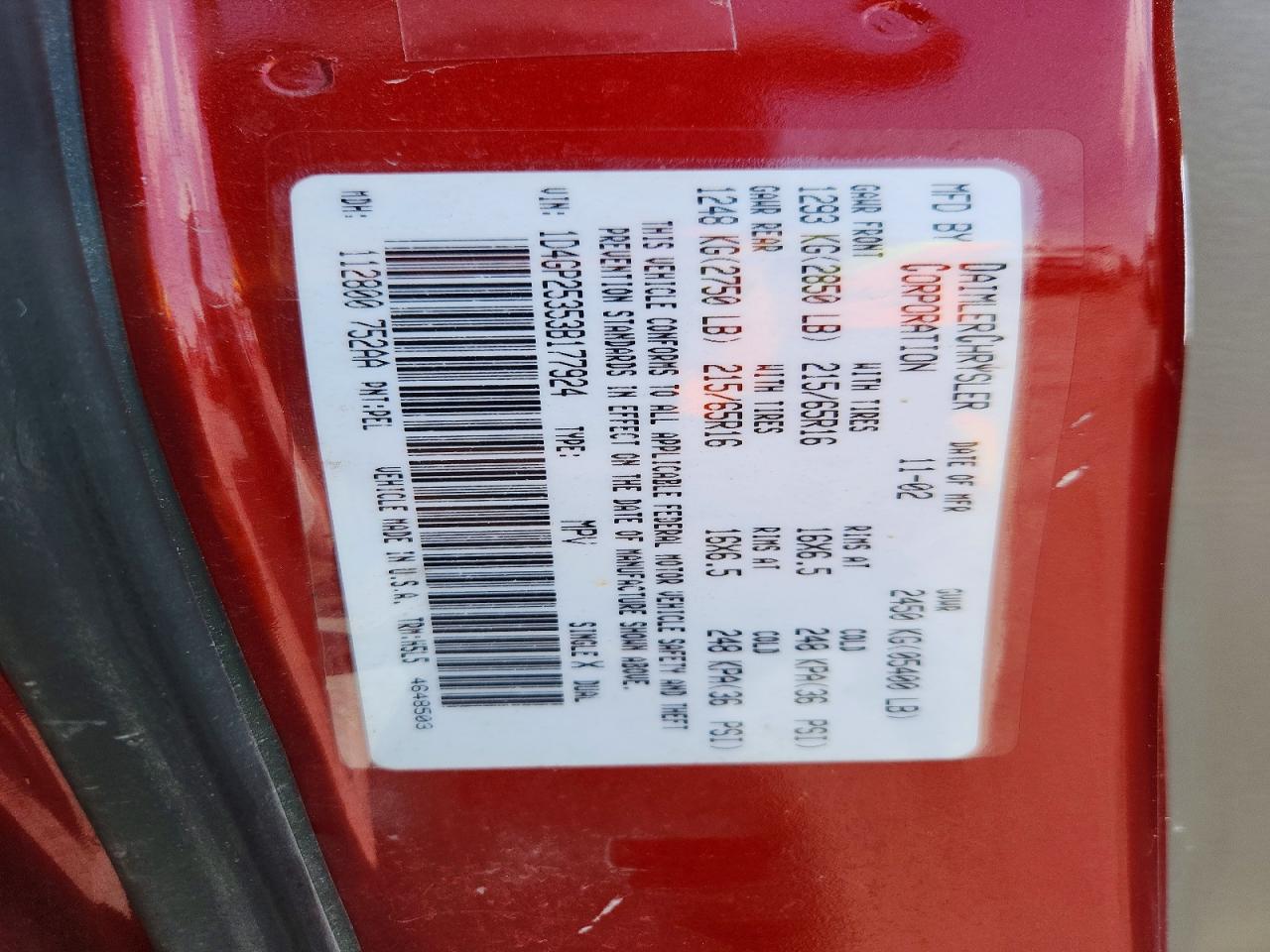 2003 DODGE CARAVAN