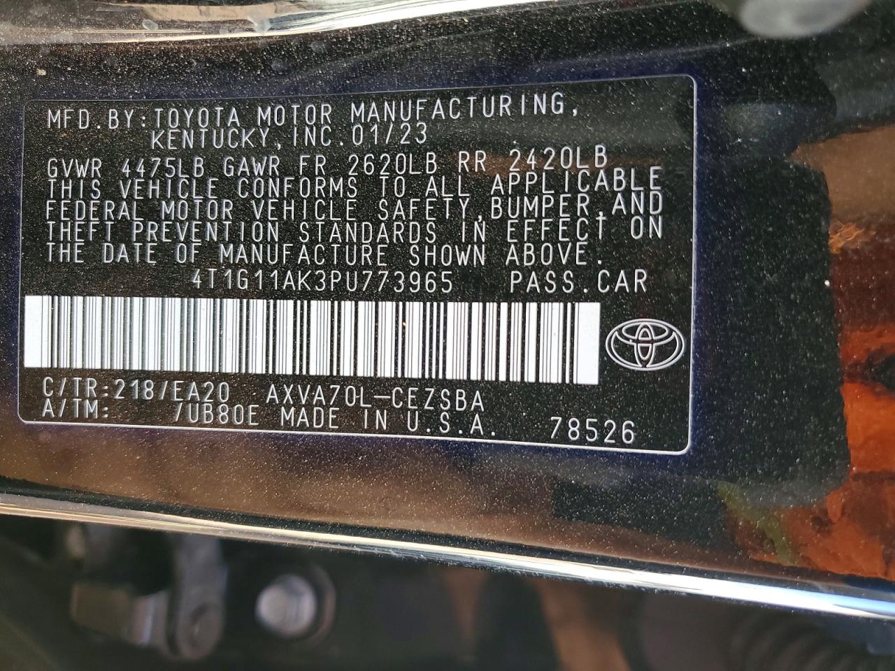 2023 TOYOTA CAMRY