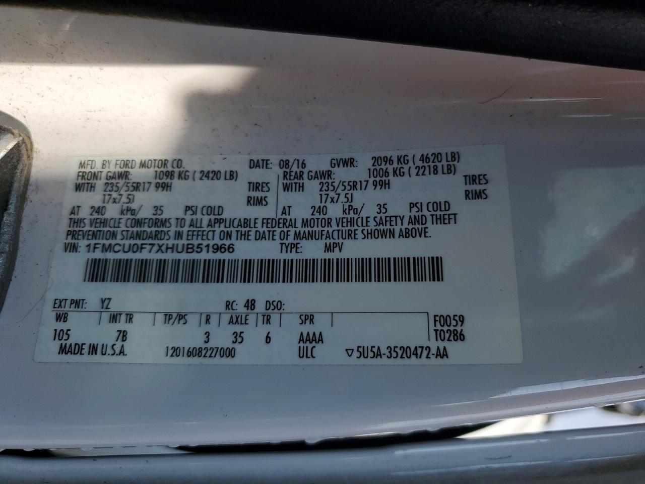 2017 FORD ESCAPE