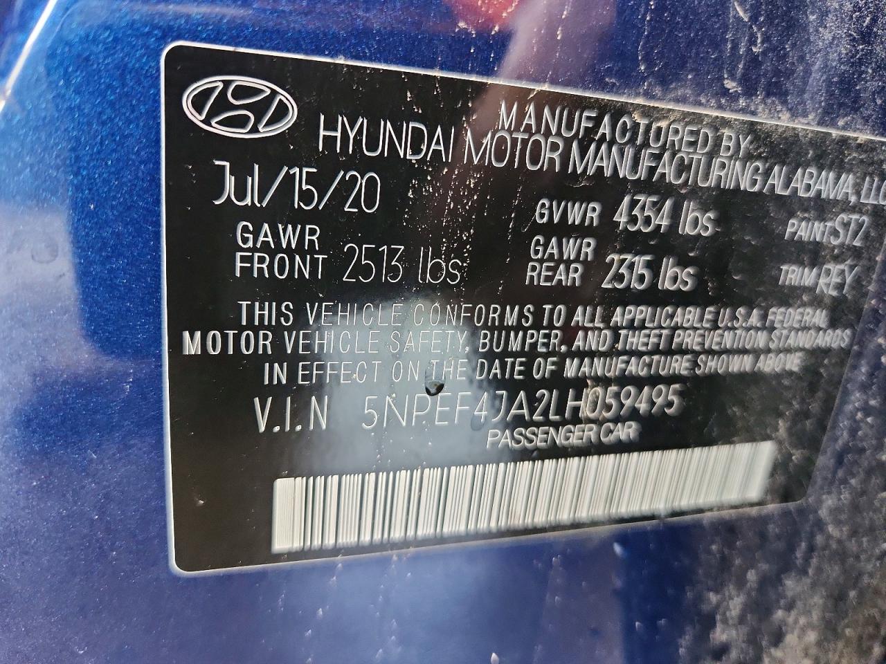 2020 HYUNDAI SONATA