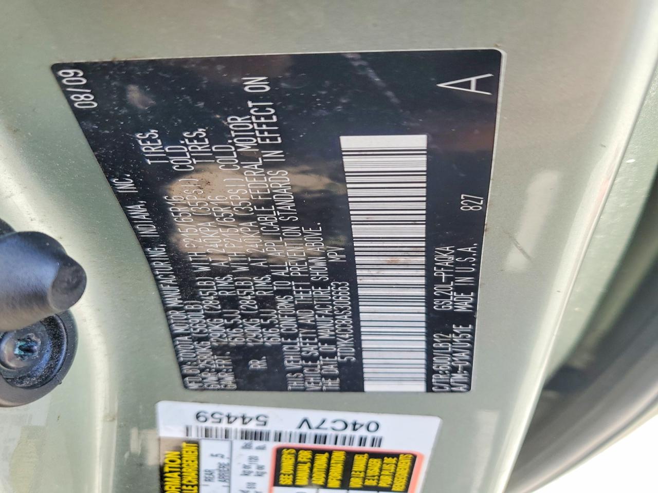 2010 TOYOTA SIENNA