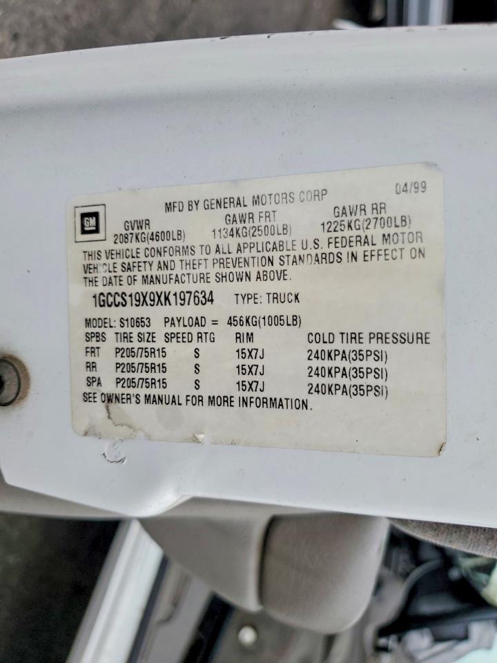 1999 CHEVROLET S10