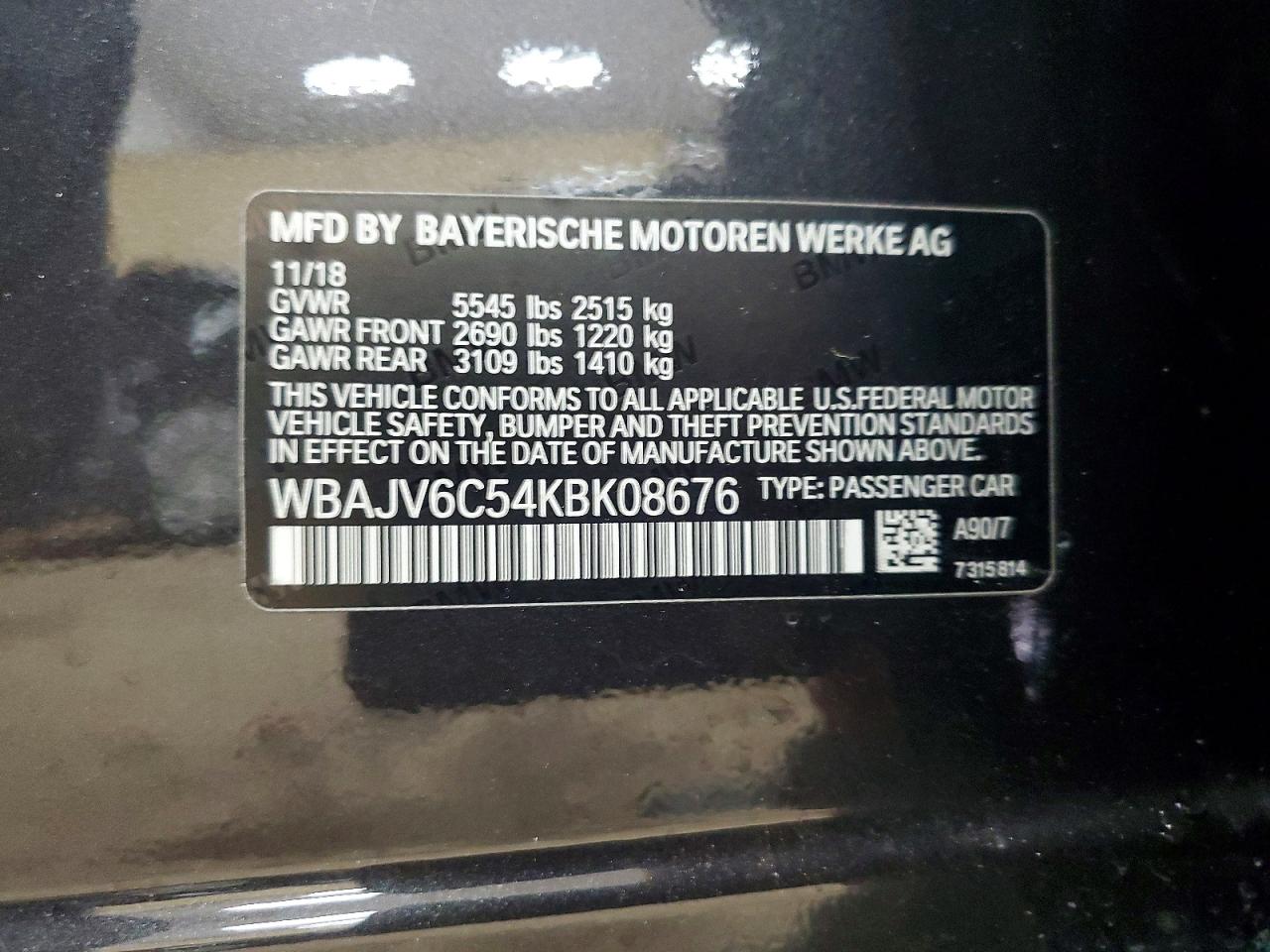 2019 BMW 6 SERIES