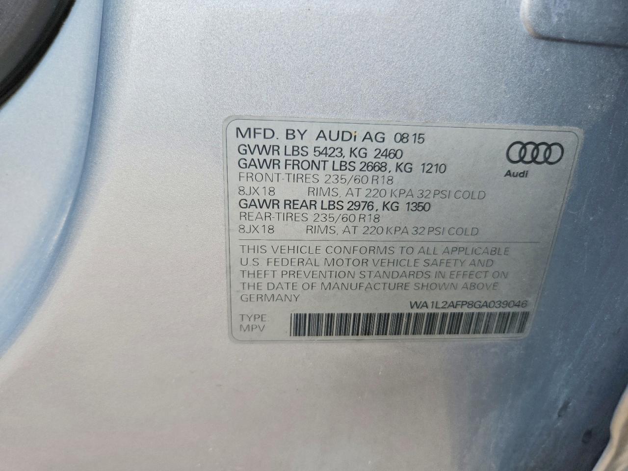 2016 AUDI Q5