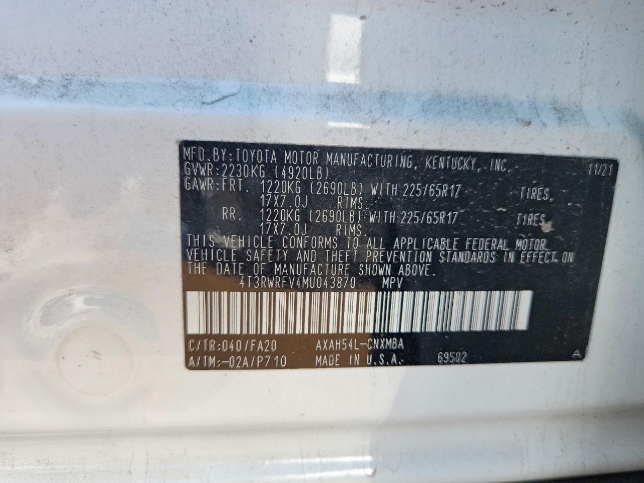 2021 TOYOTA RAV4