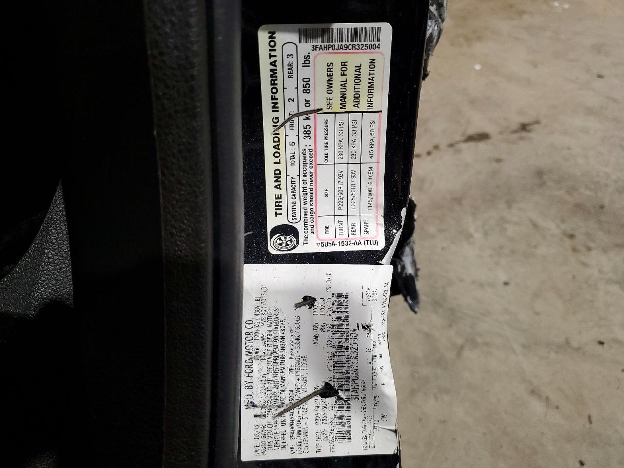 2012 FORD FUSION