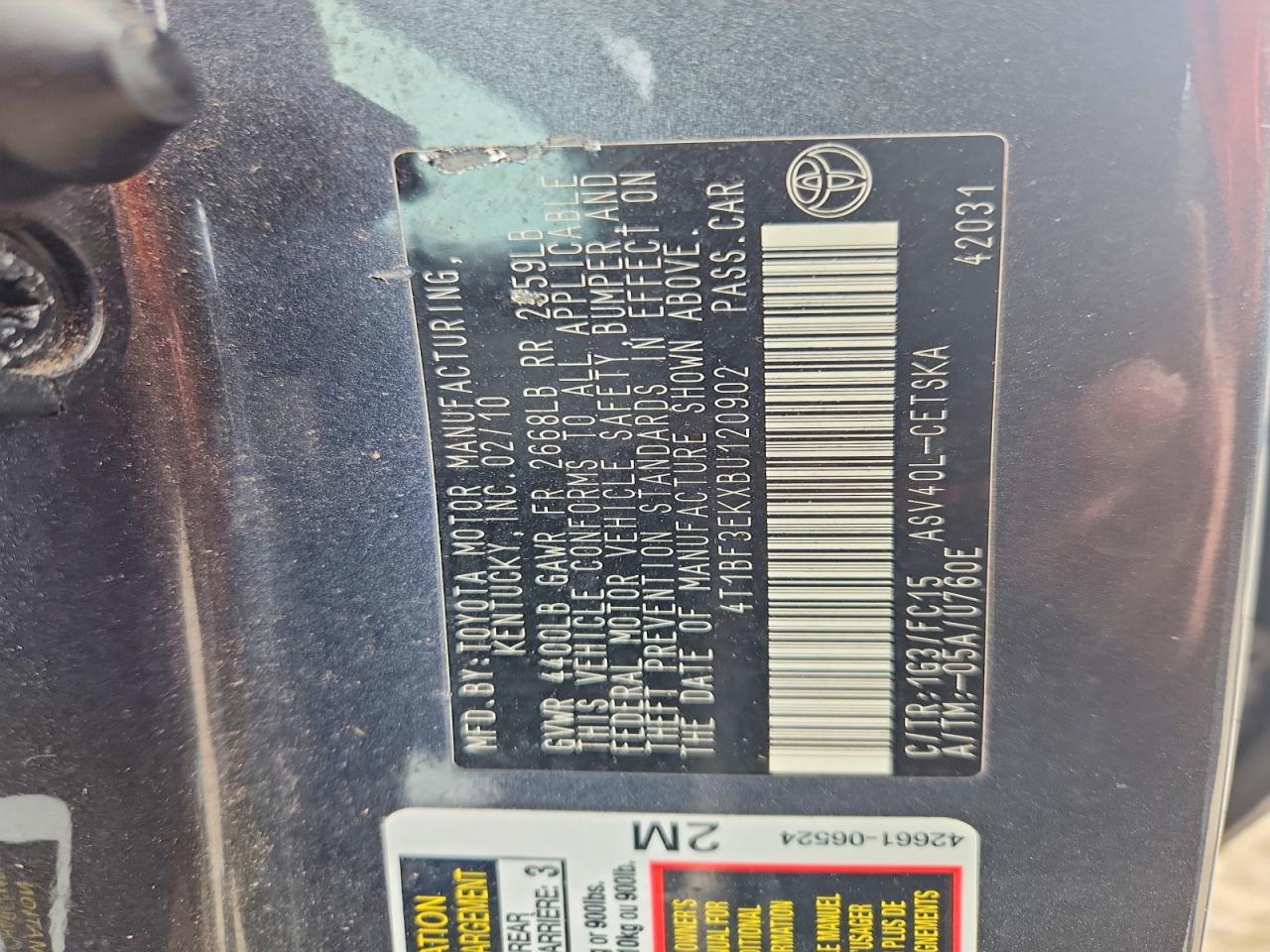 2011 TOYOTA CAMRY