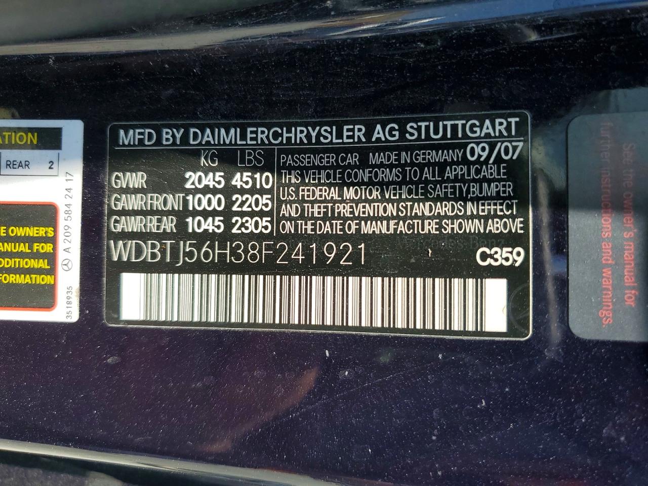 2008 MERCEDES-BENZ CLK 350
